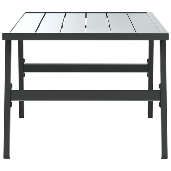 vidaXL Utendørs salongbord svart 90x45x35 cm pulverlakkert stål