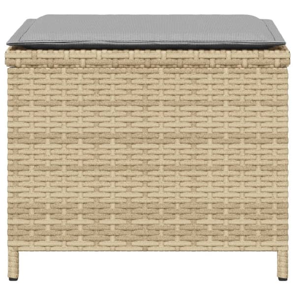 vidaXL Trädgårdspallar m. dynor 4 st mix beige 40x40x35cm konstrotting