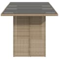 Miniatyrbillede 4 af 11: vidaXL havebord med glastop 190x80x75 cm polyrattan beige