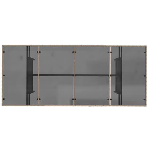 vidaXL havebord med glastop 190x80x75 cm polyrattan beige