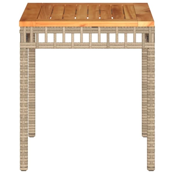 vidaXL Trädgårdsbord beige mix 38x38x42 cm konstrotting akaciaträ