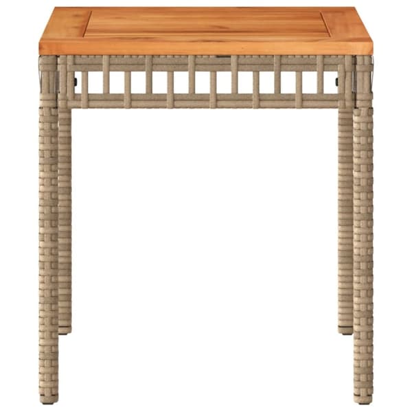 vidaXL Trädgårdsbord beige mix 38x38x42 cm konstrotting akaciaträ