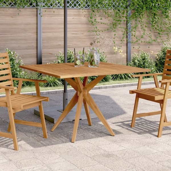 vidaXL Trädgårdsbord kvadratiskt 110x110x75 cm massivt akaciaträ