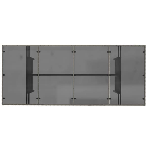vidaXL havebord med glastop 190x80x75 cm polyrattan grå