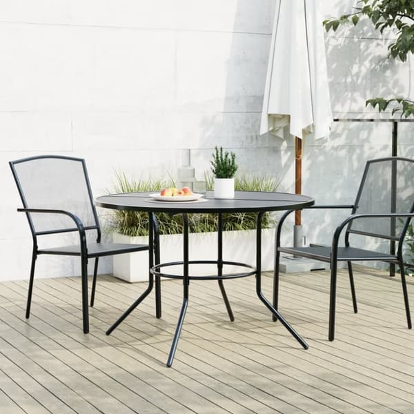 vidaXL Terrassebord rundt antrasitt Ø110x72,5 cm pulverlakkert stål
