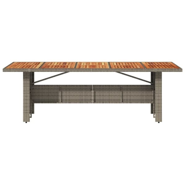 vidaXL Hagebord med treplate i akasie grå 240x90x75 cm polyrotting