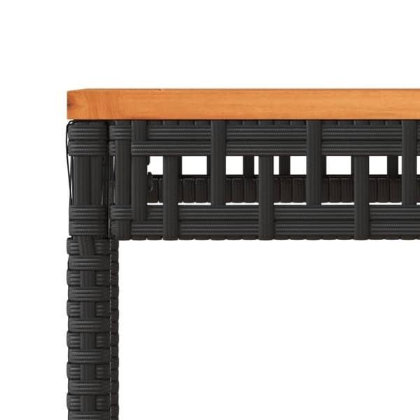 vidaXL havebord 38x38x42 cm polyrattan og akacietræ sort