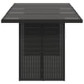 Miniatyrbilde 4 av 11: vidaXL Hagebord med glassplate svart 190x80x75 cm polyrotting