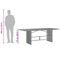 Miniatyrbilde 9 av 11: vidaXL Hagebord med glassplate svart 190x80x75 cm polyrotting