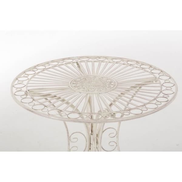 CLP Graceful HARI trädgårdsbord i smide, nostalgisk stil, diameter Ø 70 cm, 6 färger att välja mellan73 cm - antik kräm...