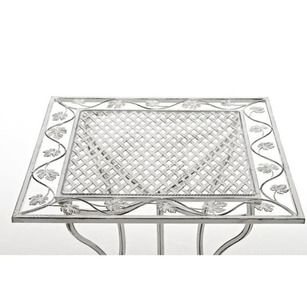 CLP Trädgårdsbord i smide ASINA 60 x 60 cm, handgjorda i antik stil med precision, 2 färger att välja mellan72 cm...