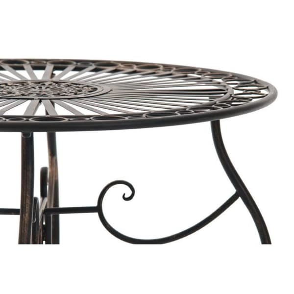 Runt trädgårdsbord i smide - CLP - INDRA - Nostalgisk stil - Diameter Ø 70 cm - 6 färger att välja mellan