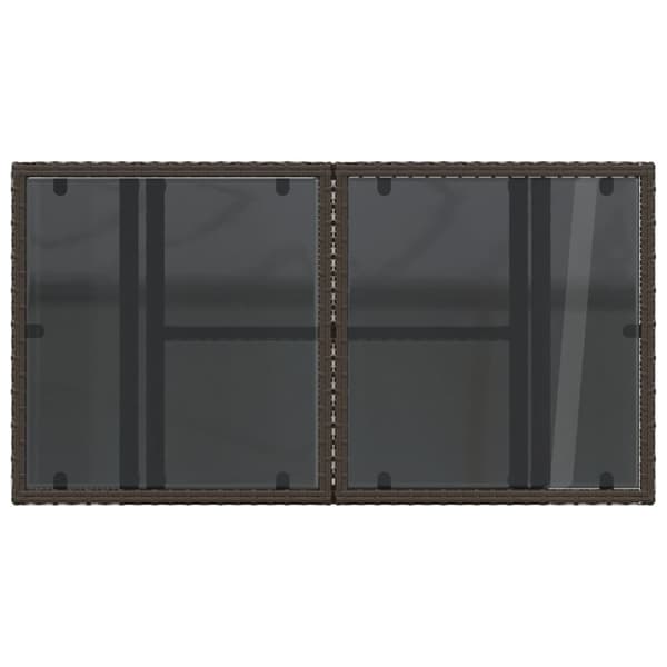 vidaXL Hagebord med glassplate brun 100x55x73 cm polyrotting