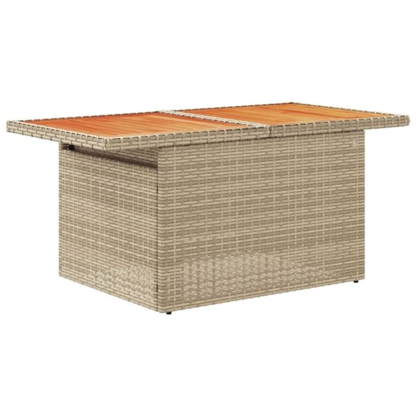 vidaXL havebord 100x55x73 cm polyrattan og akacietræ beige
