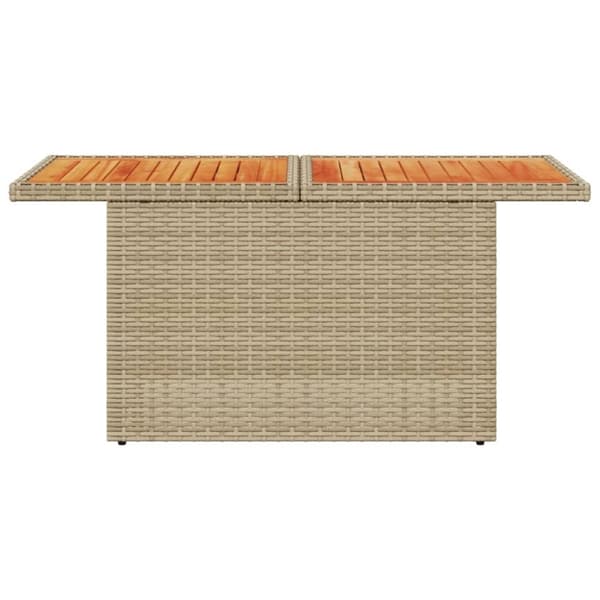 vidaXL havebord 100x55x73 cm polyrattan og akacietræ beige