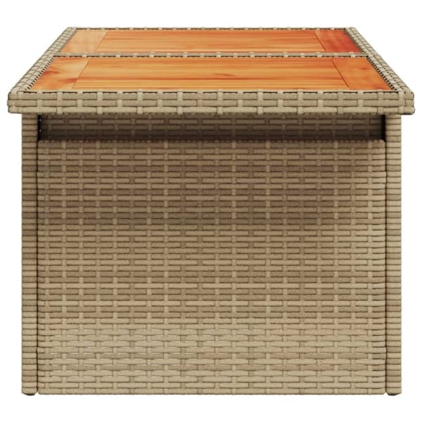vidaXL havebord 100x55x73 cm polyrattan og akacietræ beige