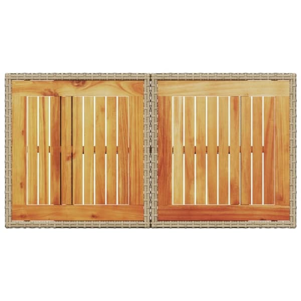 vidaXL havebord 100x55x73 cm polyrattan og akacietræ beige