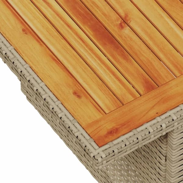 vidaXL havebord 100x55x73 cm polyrattan og akacietræ beige