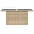 Miniatyrbillede 4 af 11: vidaXL havebord med glastop 100x55x73 cm polyrattan beige