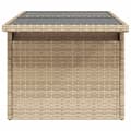 Miniatyrbillede 5 af 11: vidaXL havebord med glastop 100x55x73 cm polyrattan beige