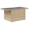 Miniatyrbillede 6 af 11: vidaXL havebord med glastop 100x55x73 cm polyrattan beige