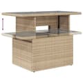 Miniatyrbillede 7 af 11: vidaXL havebord med glastop 100x55x73 cm polyrattan beige