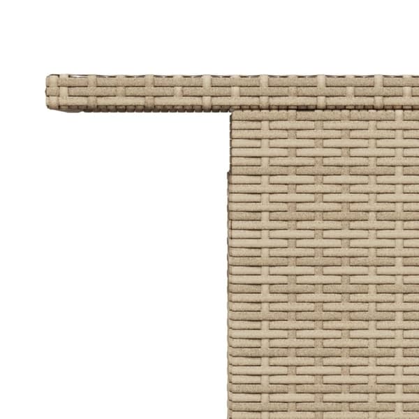 vidaXL havebord med glastop 100x55x73 cm polyrattan beige