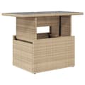 Miniatyrbillede 1 af 11: vidaXL havebord med glastop 100x55x73 cm polyrattan beige