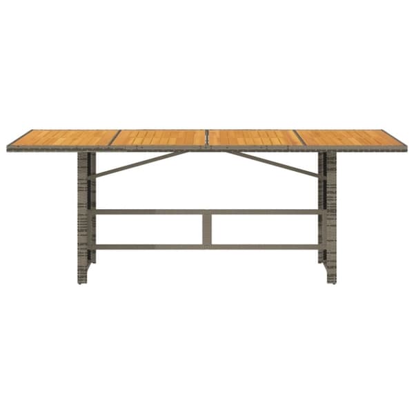 vidaXL havebord med akacietop 190x80x75 cm polyrattan grå