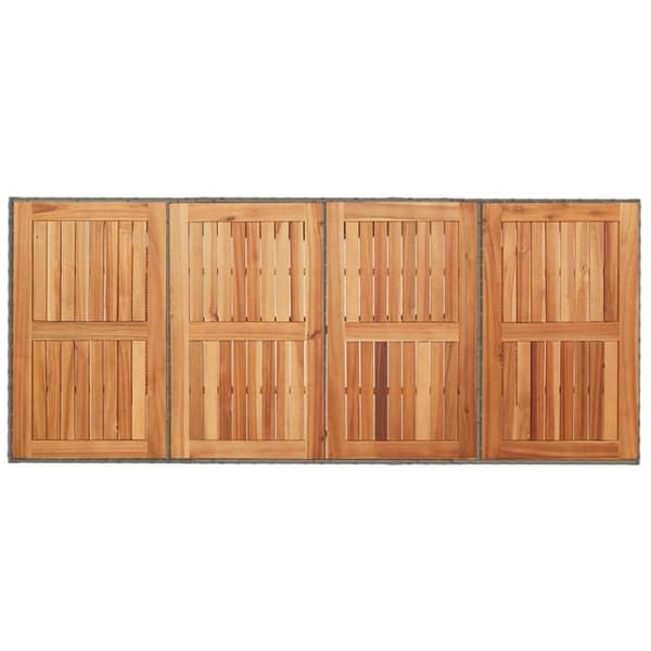 vidaXL havebord med akacietop 190x80x75 cm polyrattan grå