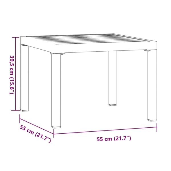 vidaXL havebord 55x55x39,5 cm pulverlakeret stål sort