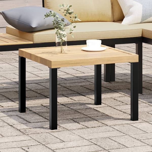 vidaXL havebord 55x55x39,5 cm pulverlakeret stål sort