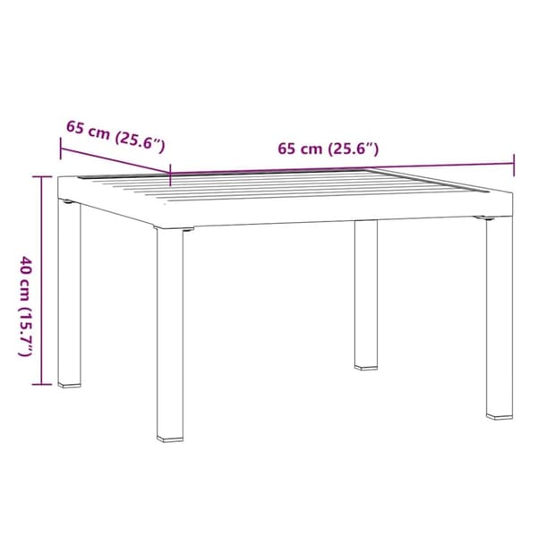 vidaXL Utendørs salongbord svart 65x65x40 cm aluminium