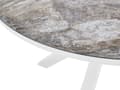 Miniatyrbilde 6 av 8: Hagebord Hvit Grå Aluminium Glass ø 120 cm 4 personer Spisebord Utendørs Moderne
