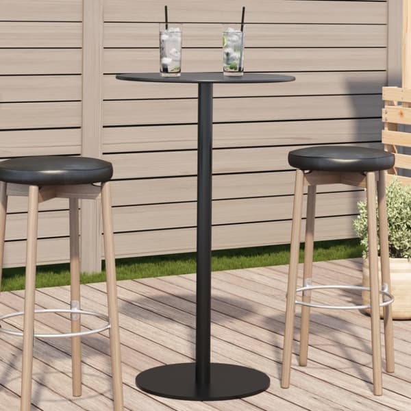 vidaXL havebord Ø60x105 cm rundt stål sort