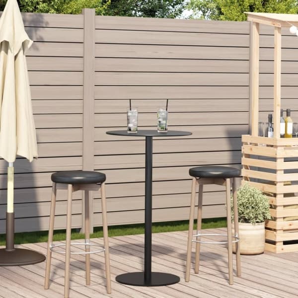 vidaXL Hagebord rundt svart Ø60x105 cm stål