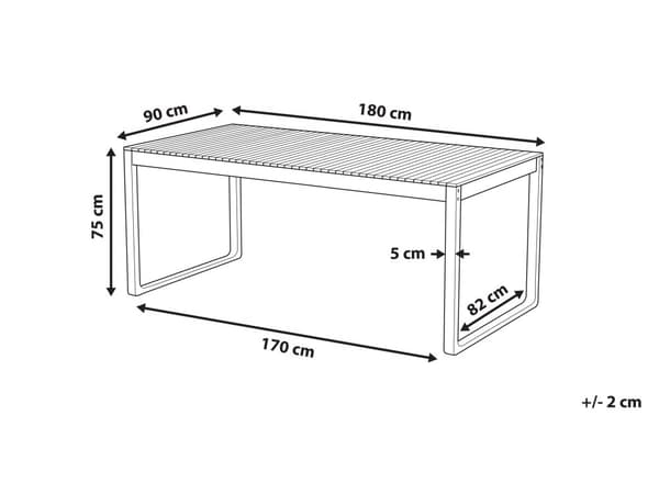 Spisebord Hage Sertifisert Akasietre 180 x 90 cm Rektangulær topp Rustikk stil