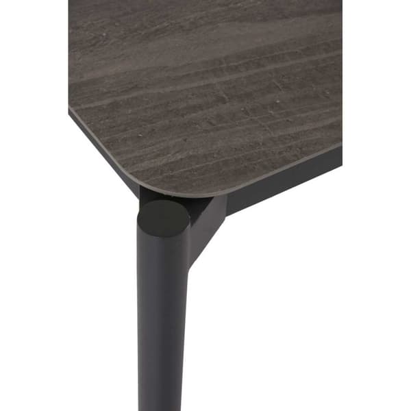 Bo hagebord 104x204cm svart,grå,stein dekor.