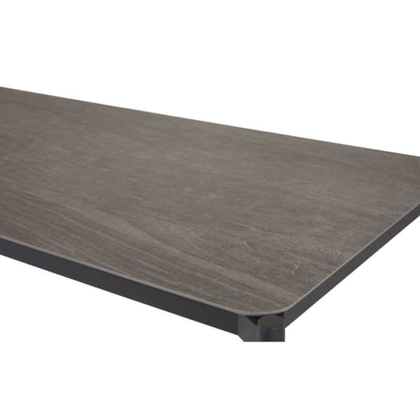 Bo hagebord 104x204cm svart,grå,stein dekor.