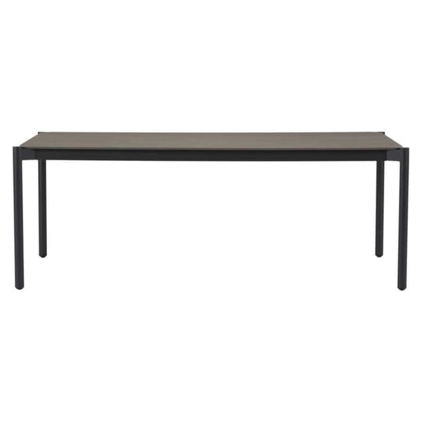 Bo hagebord 104x204cm svart,grå,stein dekor.