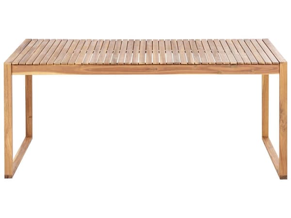 Puutarhapöytä vaalea 180 x 90 x 75 cm akaasia 6 hengelle suorakulmio öljytty