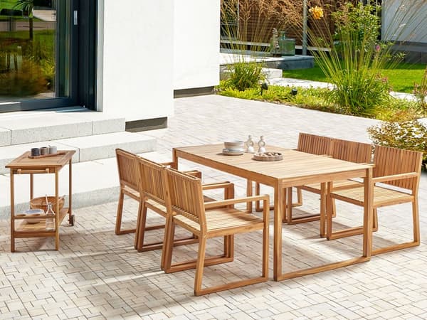 Trädgårdsbord Ljust Akaciaträ 180 x 90 cm Rektangulärt Klassisk Design
