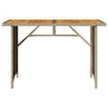 Miniatyrbillede 5 af 11: vidaXL havebord med træplade 110x68x70 cm polyrattan beige