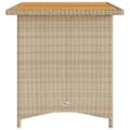 Miniatyrbillede 6 af 11: vidaXL havebord med træplade 110x68x70 cm polyrattan beige