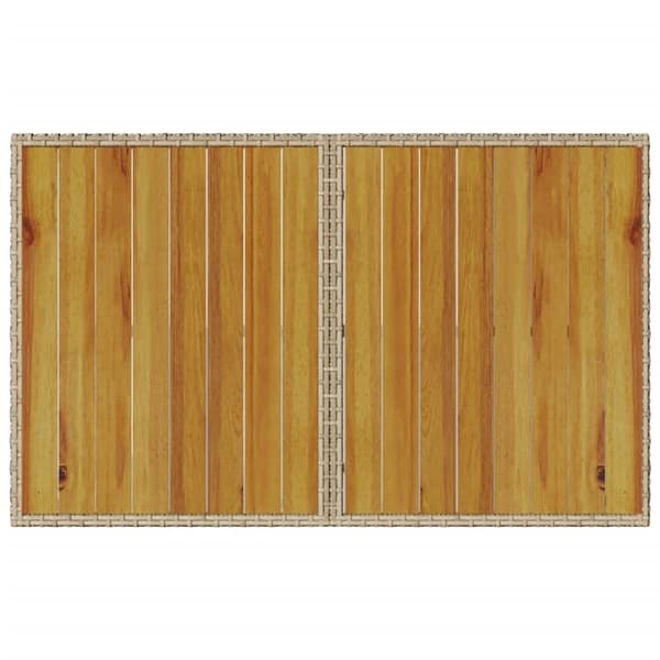vidaXL havebord med træplade 110x68x70 cm polyrattan beige