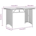 Miniatyrbillede 10 af 11: vidaXL havebord med træplade 110x68x70 cm polyrattan beige