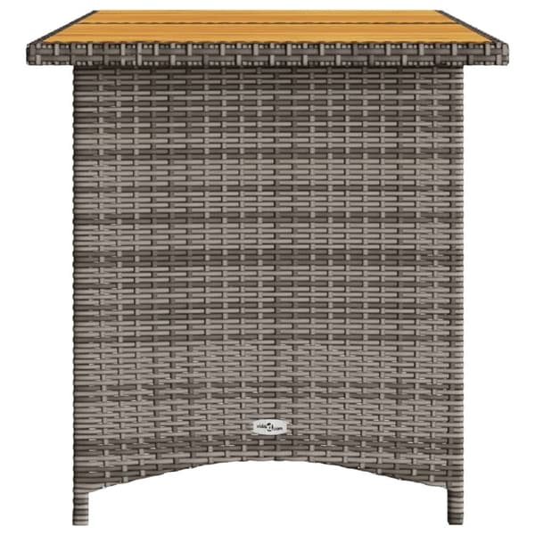 vidaXL havebord med træplade 110x68x70 cm polyrattan grå