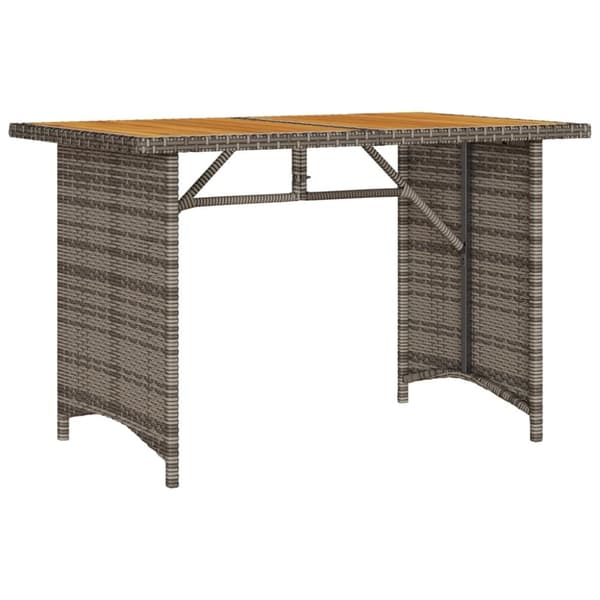 vidaXL havebord med træplade 110x68x70 cm polyrattan grå
