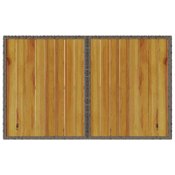 vidaXL havebord med træplade 110x68x70 cm polyrattan grå