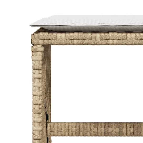 vidaXL Trädgårdspallar med dynor 4 st beige 41x41x36 cm konstrotting